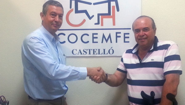 Mario Molina, representante legal de la Ortopedia, a la izquierda, y Carlos Laguna, presidente de COCEMFE Castellón