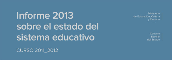 Portada del Informe 2013 sobre el estado del sistema educativo