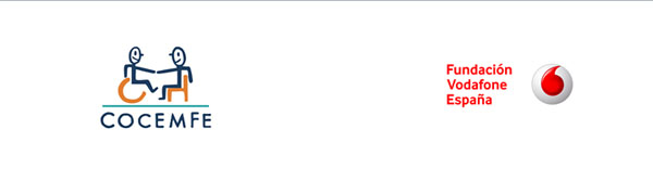 Logotipos de COCEMFE y Fundación Vodafone España