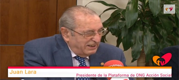 Juan Lara, presidente de la Plataforma de ONG de Acción Social durante su intervención