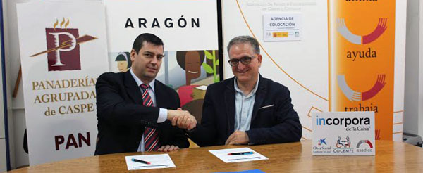 Antonio Corral, gerente de Panaderías Agrupadas de Caspe , y Miguel Tena, presidente de ASADICC