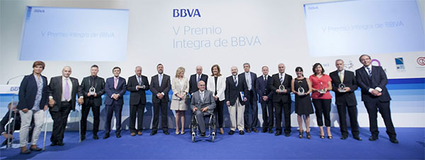 Entrega, el año pasado, de los V Premios Integra de Bbva