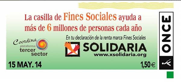 Cupón del 15 de mayo dedicado a la X Solidaria