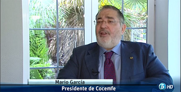 Mario García, presidente de COCEMFE, durante su intervención en la noticia