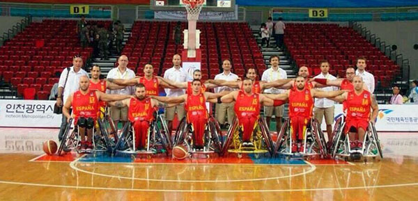 El equipo español de baloncesto en silla de ruedas