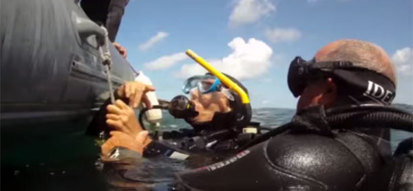 Mikel preparado para sumergirse