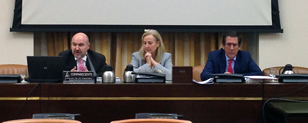 Luis Cayo, a la izquierda,  en el Congreso