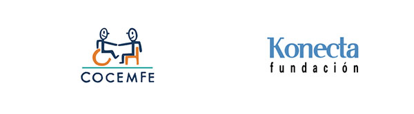 Logotipos de COCEMFE y Fundación Konecta