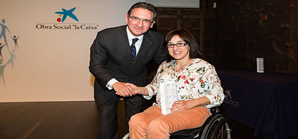 Vicepresidenta COGAMI recoge premio la Caixa