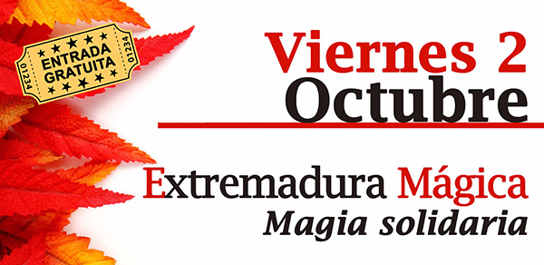 Foto: Cartel del espectáculo de magia solidaria de COCEMFE Cáceres