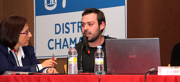 Miguel Martín-Montalvo, técnico de Educación de COCEMFE, durante su intervención en la VII Jornada de la Discapacidad