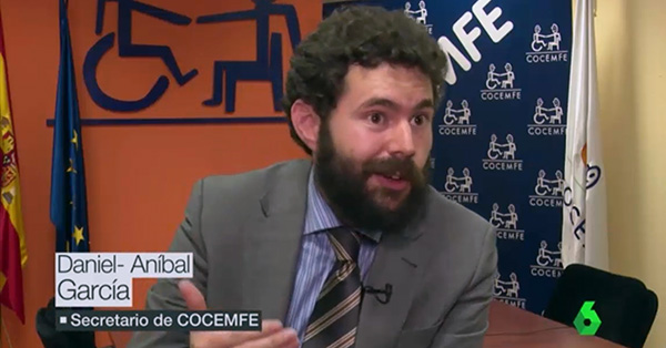 El secretario de Organización de COCEMFE, Daniel-Aníbal García Diego participa en el reportaje de La Sexta