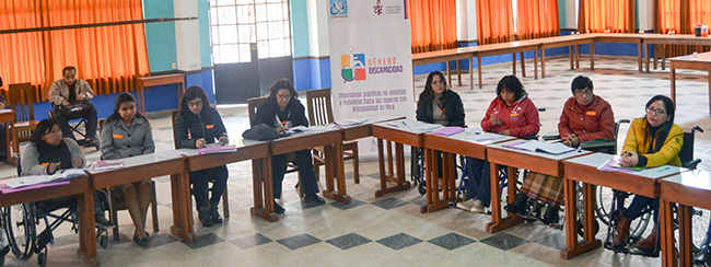“Impulsando prácticas no violentas e inclusivas hacia las mujeres con discapacidad en Perú”,