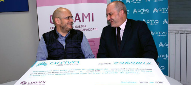 Arriva Galicia dona 9.600 euros a COGAMI