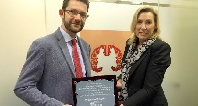 El Grupo de Estudio de Enfermedades Neuromusculares de la SEN recibe el Premio ASEM
