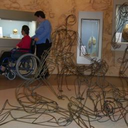Persona con discapacidad en un museo