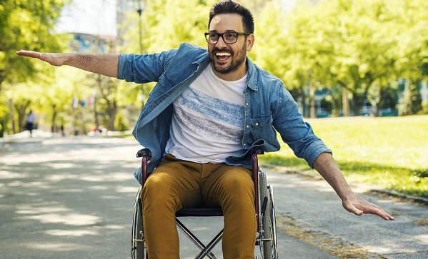 Student in a wheelchair