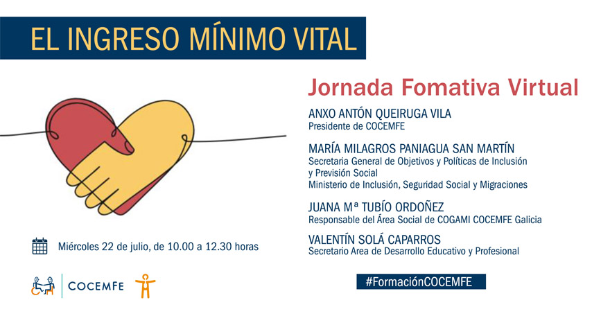 Cartel de la Jornada Formativa Virtual: “El Ingreso Mínimo Vital”