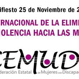 CEMUDIS ha elaborado un manifiesto con motivo del Día Internacional de la Eliminación de la Violencia hacia las Mujeres de 2020