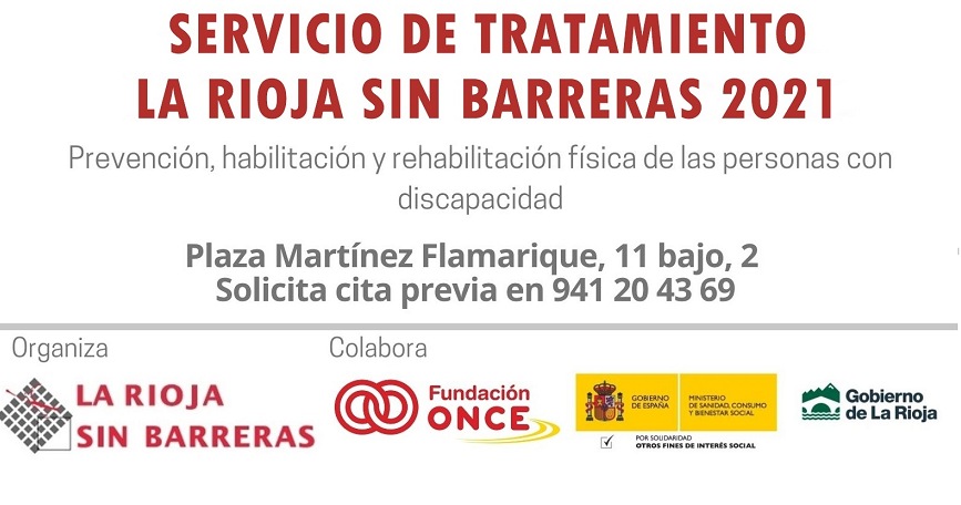 Cartel del servicio de tratamiento de La Rioja Sin Barreras