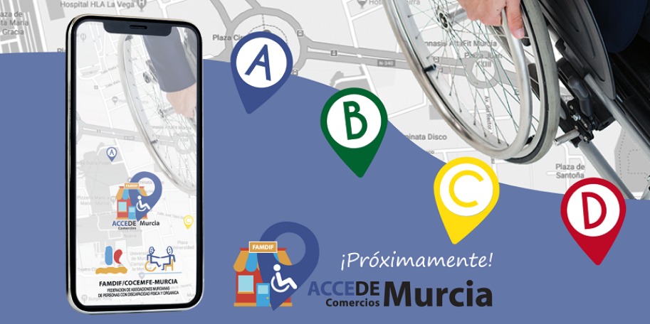 ‘ACCEDE Murcia – Comercios’, una aplicación móvil sobre accesibilidad.