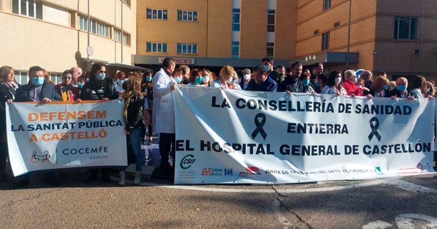 Concentración en el Hospital General de Castelló