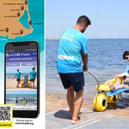 FAMDIF evalúa 75 playas de la Región de Murcia y califica 32 como Puntos Accesibles