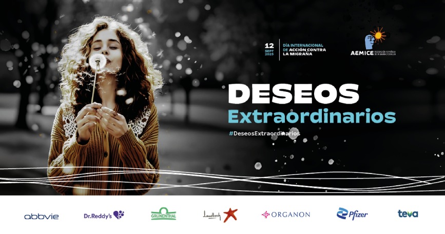 Mujer soplando un diente de león en el cartel de la campaña ‘Deseos Extraordinarios’ de AEMICE.