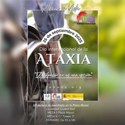 Cartel del Día Internacional de la Ataxia 2025 con el programa de actividades en Ciudad Real
