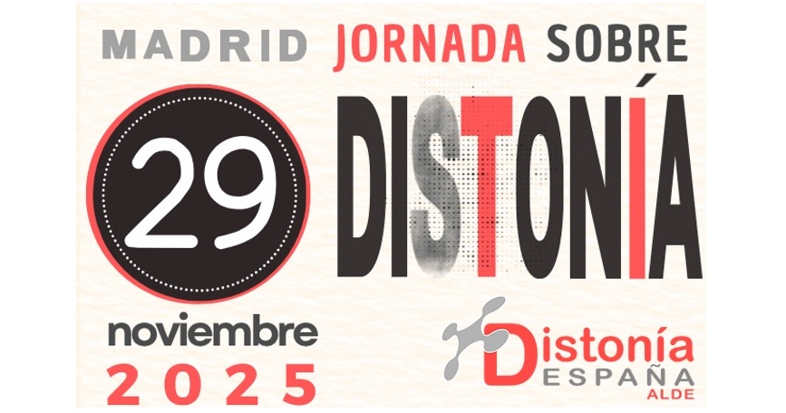 Cartel de la XXIX Jornada sobre Distonía en Madrid, organizada por Distonía España – ALDE, con fecha 29 de noviembre de 2025.