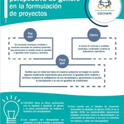 Incorporación de la perspectiva de género en la formulación de proyectos – COCEMFE Infografía de COCEMFE sobre la incorporación de la perspectiva de género en la formulación de proyectos, con explicaciones sobre el por qué, cómo y para qué de estas medidas en favor de la igualdad.