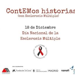 Cartel de la campaña ContEMos historias por el Día Nacional de la Esclerosis Múltiple, 18 de diciembre