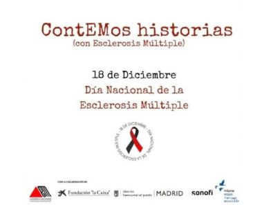 Cartel de la campaña ContEMos historias por el Día Nacional de la Esclerosis Múltiple, 18 de diciembre