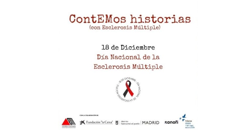 Cartel de la campaña ContEMos historias por el Día Nacional de la Esclerosis Múltiple, 18 de diciembre