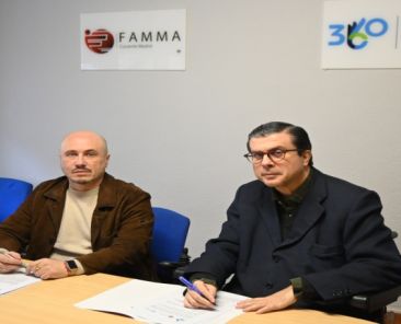Firma del acuerdo entre FAMMA y Tráfico 112 Firma del acuerdo de colaboración entre FAMMA-Cocemfe Madrid y Tráfico 112 en un acto institucional.