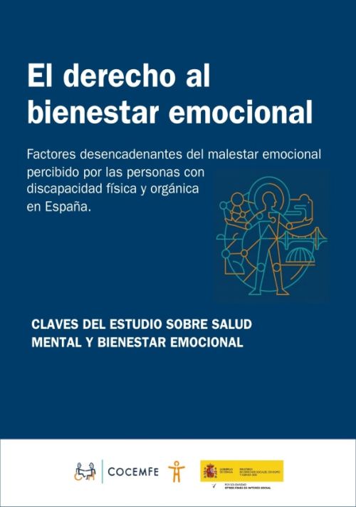 Portada de un estudio de COCEMFE sobre bienestar emocional y salud mental en personas con discapacidad física y orgánica en España