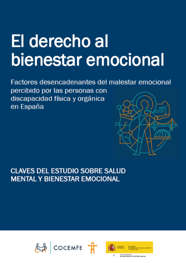 Portada del estudio de COCEMFE sobre el derecho al bienestar emocional en personas con discapacidad física y orgánica en España.