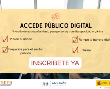 Cartel del programa Accede Público Digital para facilitar el acceso al empleo público de personas con discapacidad