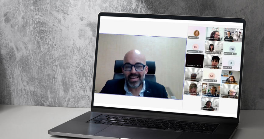 Videoconferencia de presentación del Campus COCEMFE Empresas con participantes en pantalla