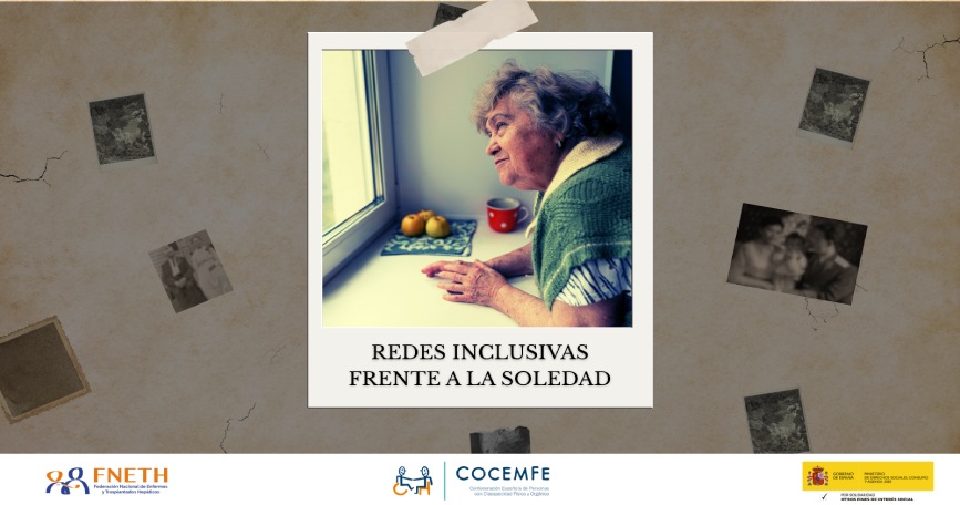Persona mayor mirando por la ventana en una campaña sobre soledad no deseada y redes inclusivas