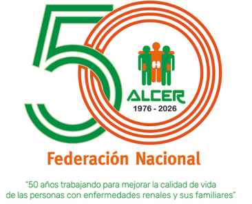 Imagen conmemorativa del 50 aniversario de ALCER, con el logotipo de la entidad y los años 1976-2026.
