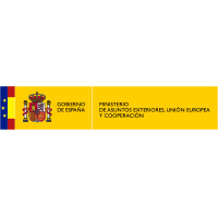 Logotipos oficiales del Gobierno de España y del Ministerio de Asuntos Exteriores, Unión Europea y Cooperación sobre fondo blanco.