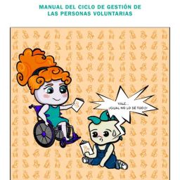 Cómic: Consideraciones en materia de discapacidad física. Manual del ciclo de gestión de las personas voluntarias Portada ilustrada del Cómic: Consideraciones en materia de discapacidad física. Manual del ciclo de gestión de las personas voluntarias