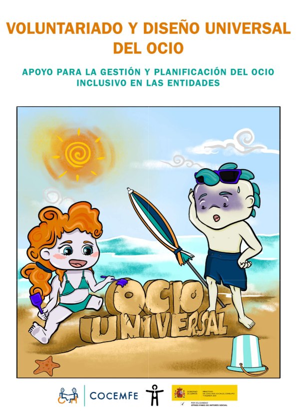 Portada ilustrada del Cómic: Voluntariado y diseño universal del ocio. Apoyo para la gestión y planificación del ocio inclusivo en las entidades