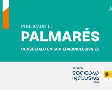Publicado el palmarés de los Premios Sociedad Inclusiva 2026 Cartel de COCEMFE anunciando la publicación del palmarés de los Premios Sociedad Inclusiva 2026.