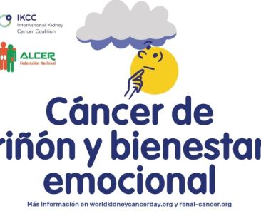Día Mundial del Cáncer de Riñón: bienestar emocional Cartel del Día Mundial del Cáncer de Riñón con el mensaje “Cáncer de riñón y bienestar emocional”, acompañado de una ilustración que representa el impacto emocional de la enfermedad.