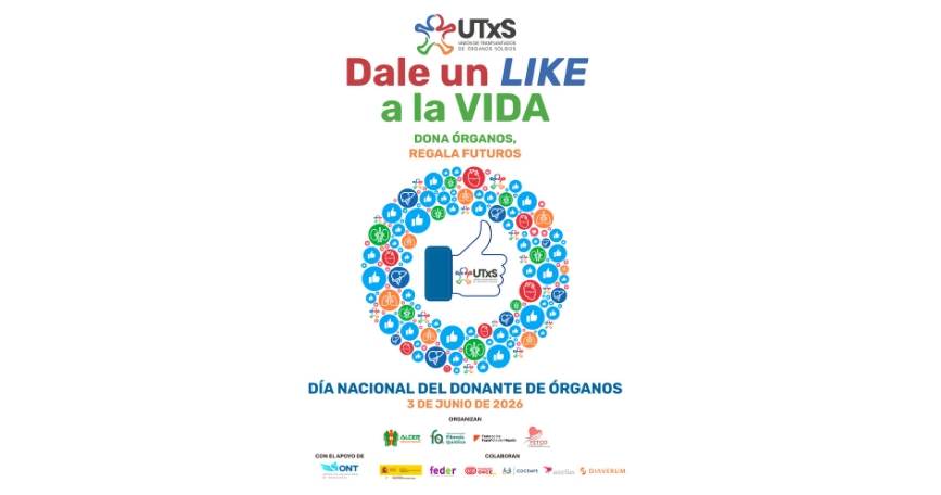 Cartel del Día Nacional del Donante de Órganos y Tejidos con el lema “Dale un LIKE a la VIDA. Dona órganos, regala futuros”.