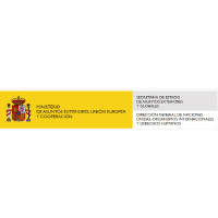 Logotipo del Ministerio de Asuntos Exteriores, Unión Europea y Cooperación, Secretaría de Estado de Asuntos Exteriores y Globales y Dirección General de Naciones Unidas, Organismos Internacionales y Derechos Humanos.