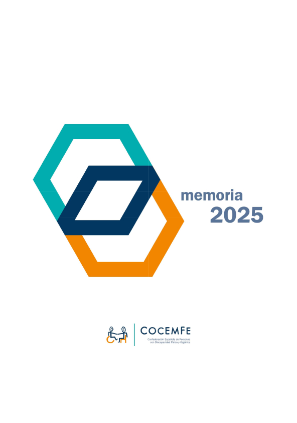 Memoria COCEMFE 2025 Portada de la Memoria COCEMFE 2025 con diseño gráfico corporativo y logotipo de COCEMFE.