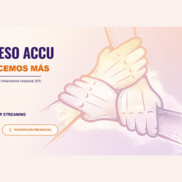 V Congreso ACCU: Juntos hacemos más Cartel del V Congreso ACCU sobre Enfermedad Inflamatoria Intestinal que se celebrará en Zaragoza y podrá seguirse también por streaming.